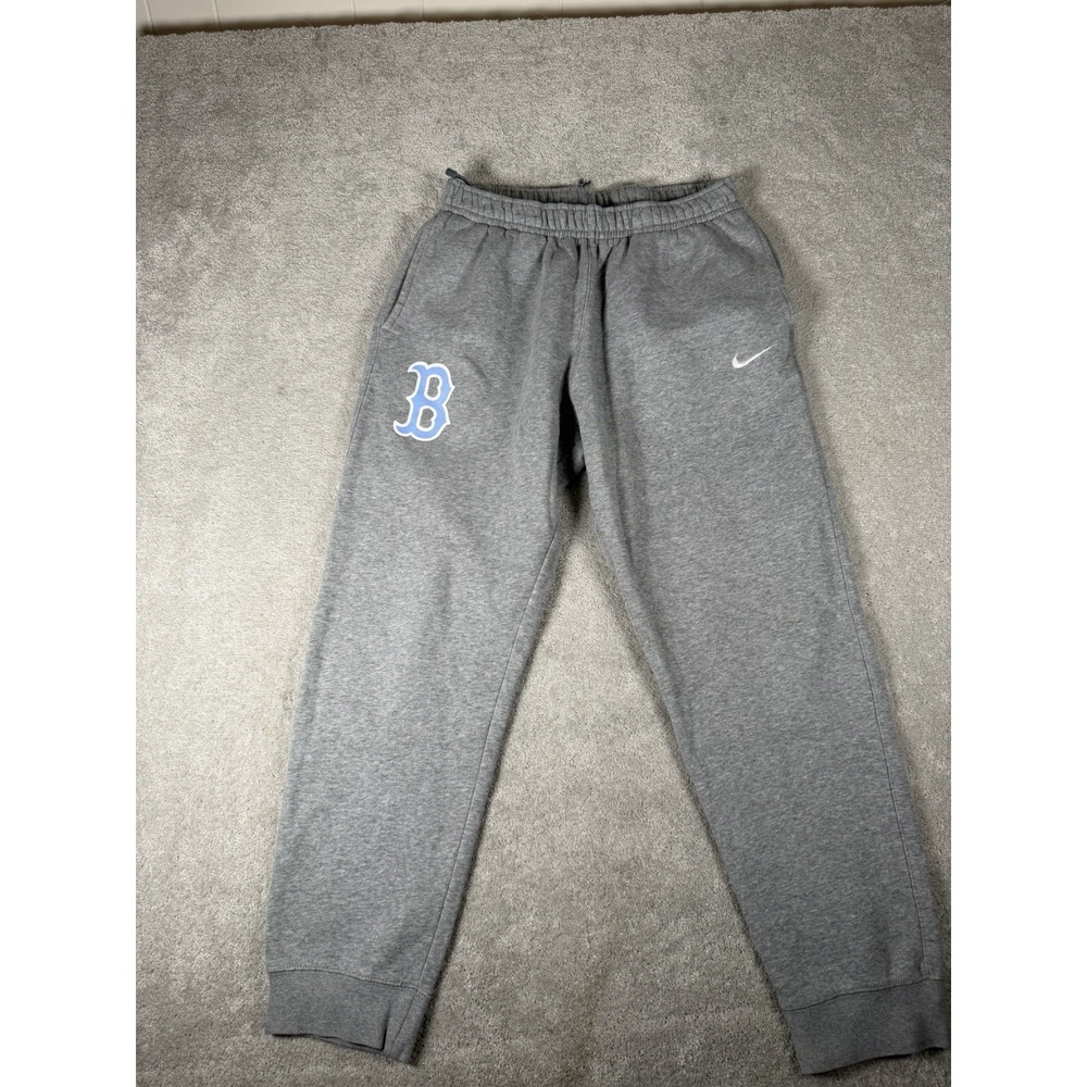 Nike Gray Sweatpants‎ Tapered Joggers Cuffed Men's L Pockets Drawstring "B" Logo